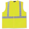 S388 ANSI Class 2 Woven Oxford Hi-Viz Lime Vest w/ Open Pockets (X-Large)